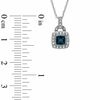 Enhanced Blue Diamond Accent Pendant in Sterling Silver