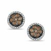 Thumbnail Image 1 of Champagne and White Diamond Accent Stud Earrings in Sterling Silver