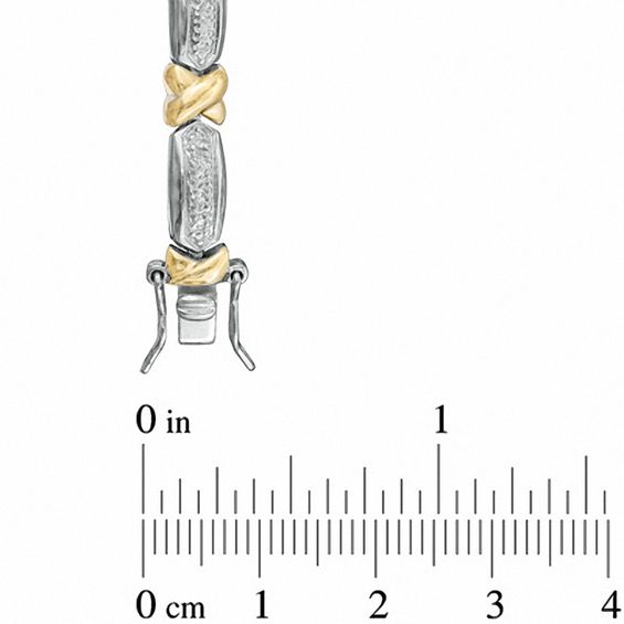 Diamond Accent "X" Collar Necklace, Bracelet and Earrings Set in Bronze and 18K Gold Plate
