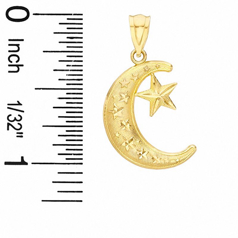 Main Image 2 of Moon and Star Charm in 10K Gold