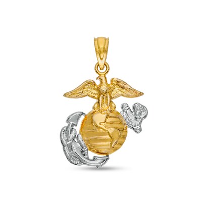 Sterling Silver and 14K Gold Plate Marine Charm