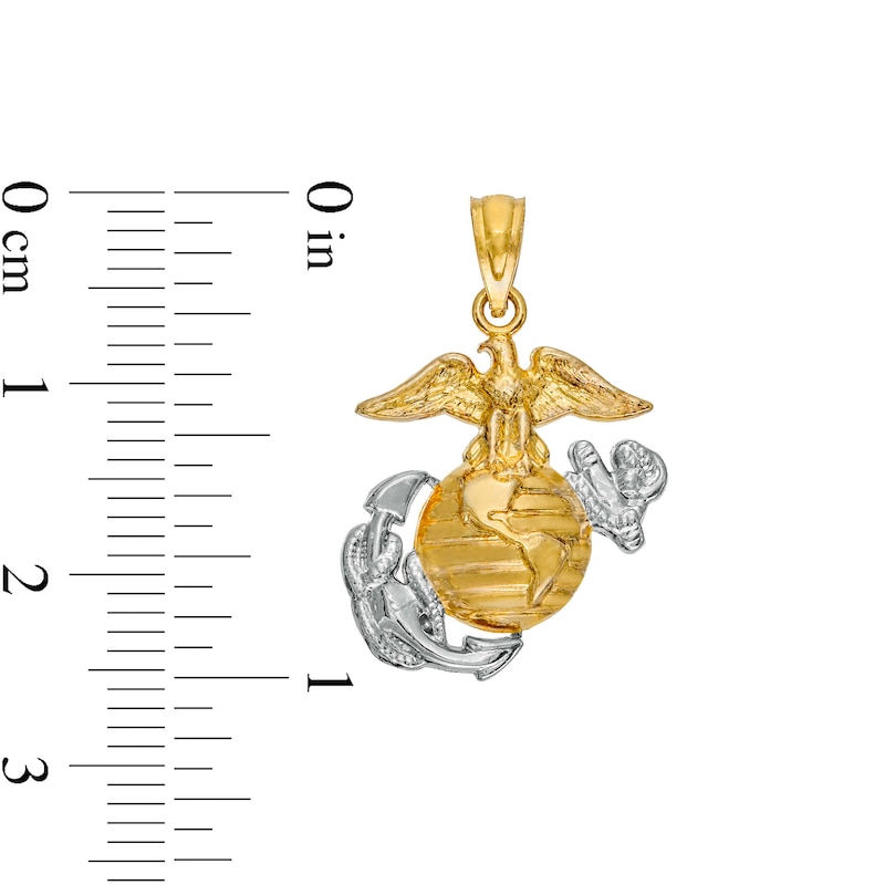 Main Image 2 of Sterling Silver and 14K Gold Plate Marine Charm