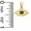 Diamond-Cut Enamel Evil Eye Charm in Sterling Silver and 14K Gold Plate