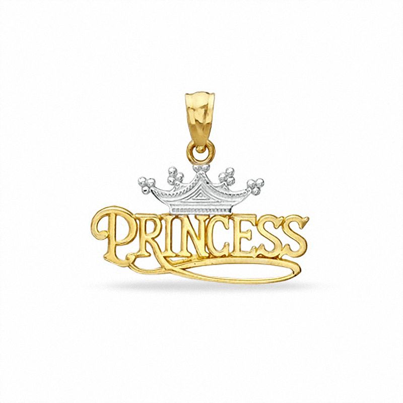 Main Image 1 of Princess Crown Charm in 10K Two-Tone Gold