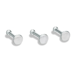 016 Gauge Crystal Labret Set in Solid Stainless Steel - 3/8&quot;