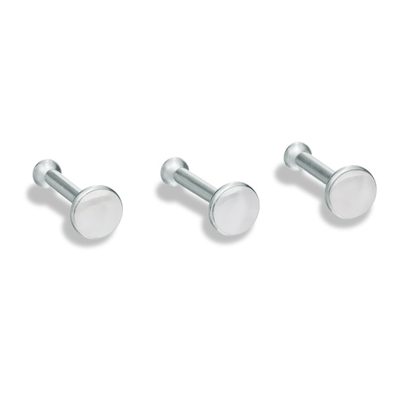 Solid Stainless Steel Crystal Stud Set - 16G 3/8"