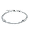 Thumbnail Image 1 of Popcorn with "X" Chain Bracelet in Sterling Silver - 7.5"