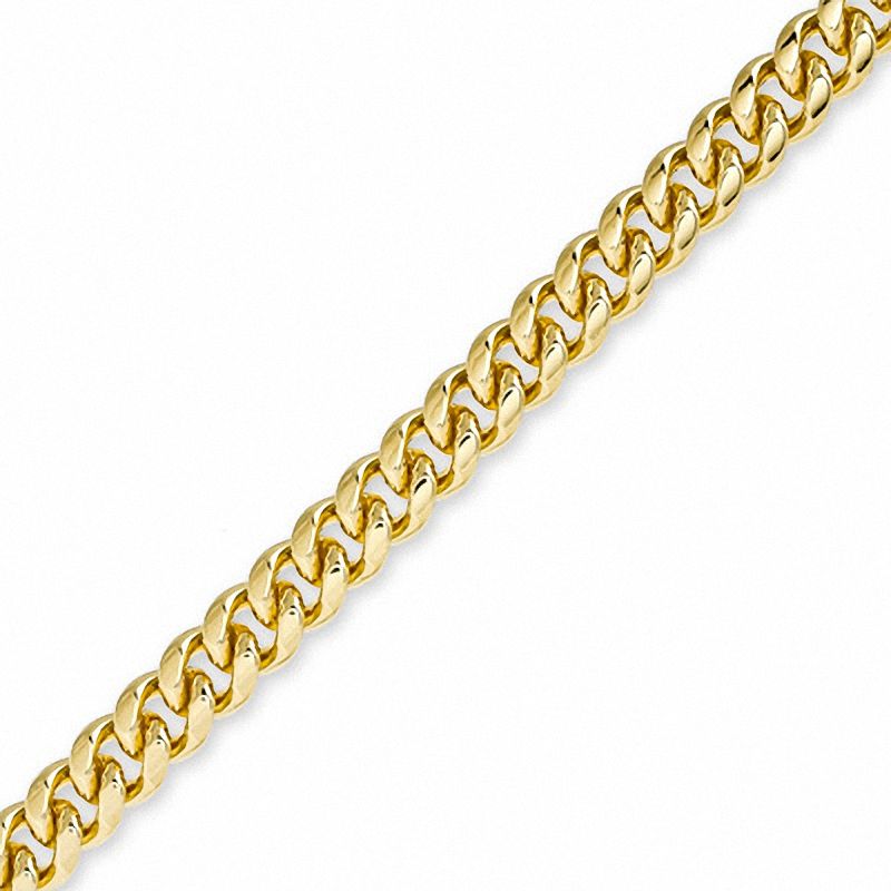 Main Image 1 of 6mm Cuban Link Chain Bracelet in Brass with 14K Gold Plate- 8.5"