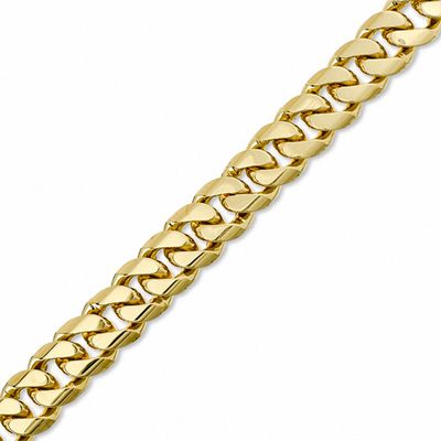 10mm Cuban Link Chain Bracelet in Brass with 14K Gold Plate