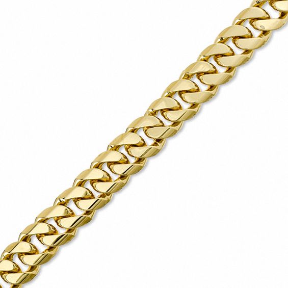 10mm Cuban Link Chain Bracelet in Brass with 14K Gold Plate