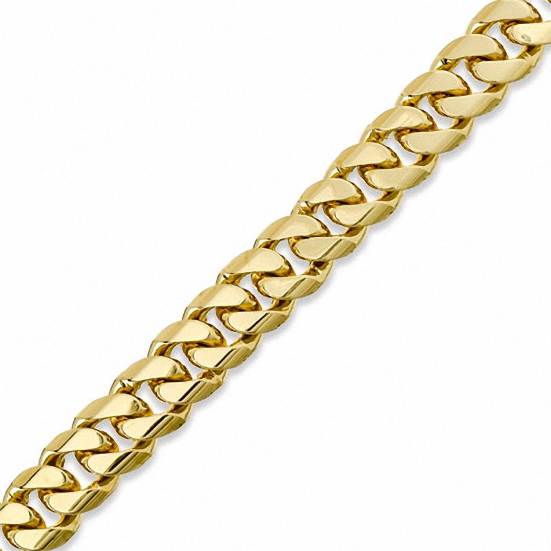 Main Image 1 of 10mm Cuban Link Chain Bracelet in Brass with 14K Gold Plate - 8"