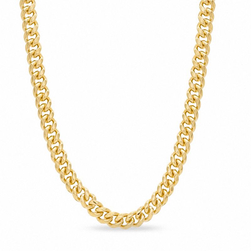 Main Image 1 of Brass with 14K Gold Plate 8mm Cuban Link Chain Necklace - 30"