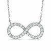 Thumbnail Image 1 of Cubic Zirconia Infinity Necklace in Sterling Silver