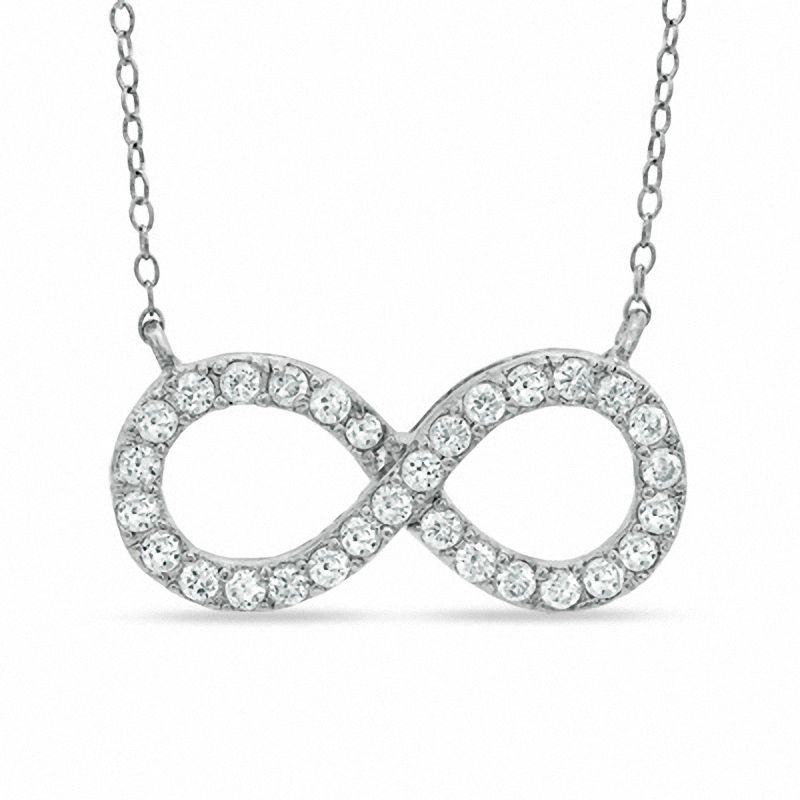 Main Image 1 of Cubic Zirconia Infinity Necklace in Sterling Silver