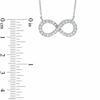 Cubic Zirconia Infinity Necklace in Sterling Silver