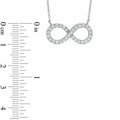 Cubic Zirconia Infinity Necklace in Sterling Silver
