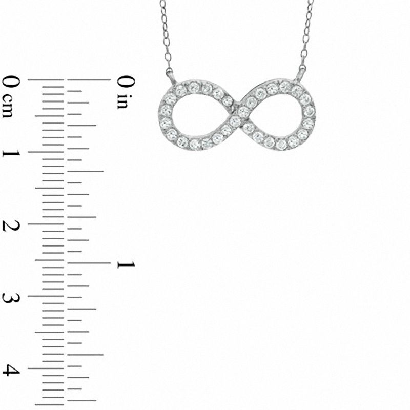 Main Image 2 of Cubic Zirconia Infinity Necklace in Sterling Silver