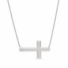 Thumbnail Image 1 of Adjustable Sideways Cross Necklace in Sterling Silver