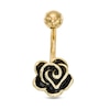 Thumbnail Image 0 of Yellow Ion Plated Rose Belly Button Ring - 14G