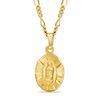 Thumbnail Image 1 of Oval Our Lady of Guadalupe Oval Pendant in Brass with 14K Gold Plate - 24"