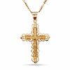 Thumbnail Image 1 of Crucifix Pendant in Brass with 14K Gold Plate - 24"