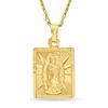 Thumbnail Image 1 of Our Lady of Guadalupe Rectangular Pendant in Brass with 14K Gold Plate - 24"