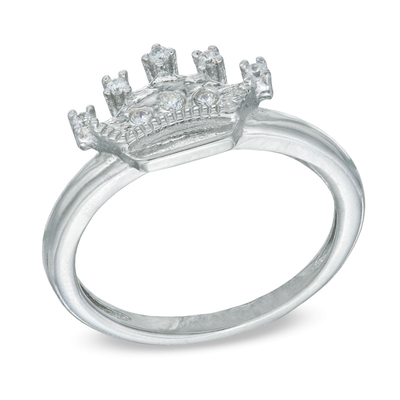 Child's Cubic Zirconia Crown Ring in Sterling Silver - Size 3