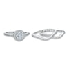 6mm Cubic Zirconia Three Piece Bridal Set in Sterling Silver - Size 7