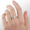 6.5mm Heart-Shaped Cubic Zirconia Ring in Sterling Silver - Size 6