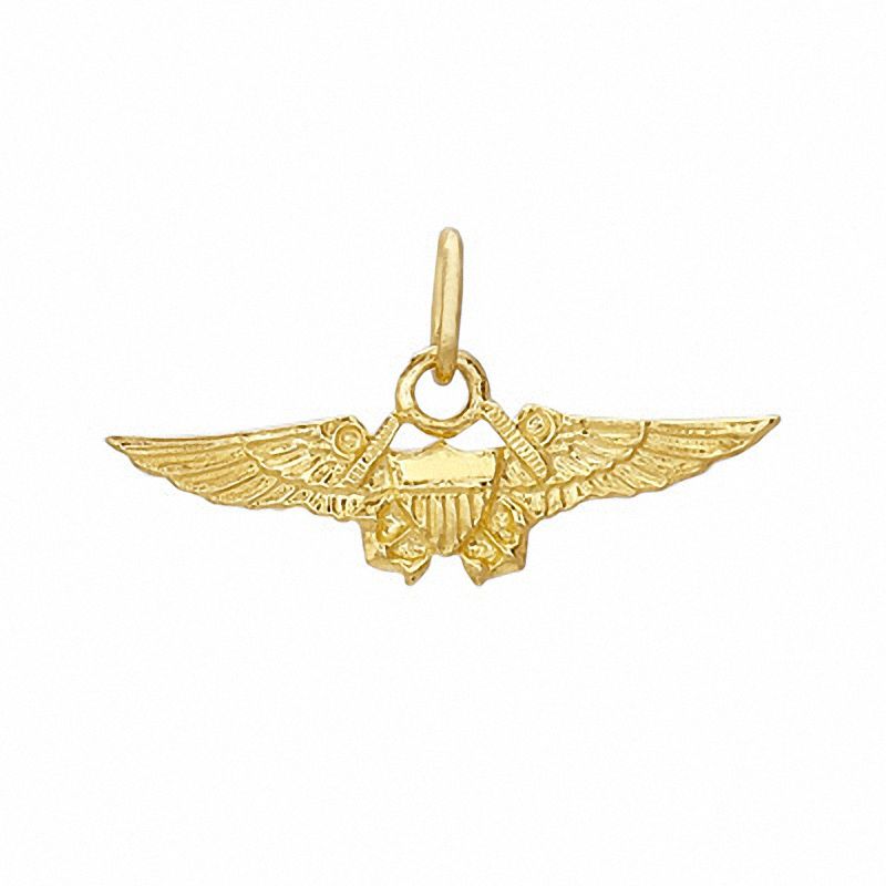 Main Image 1 of Airforce Symbol Necklace Charm in 10K Gold