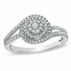 Thumbnail Image 1 of 1/3 CT. T.W. Composite Diamond Swirl Engagement Ring in Sterling Silver - Size 7