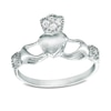 Cubic Zirconia Claddagh Ring in Sterling Silver - Size 8