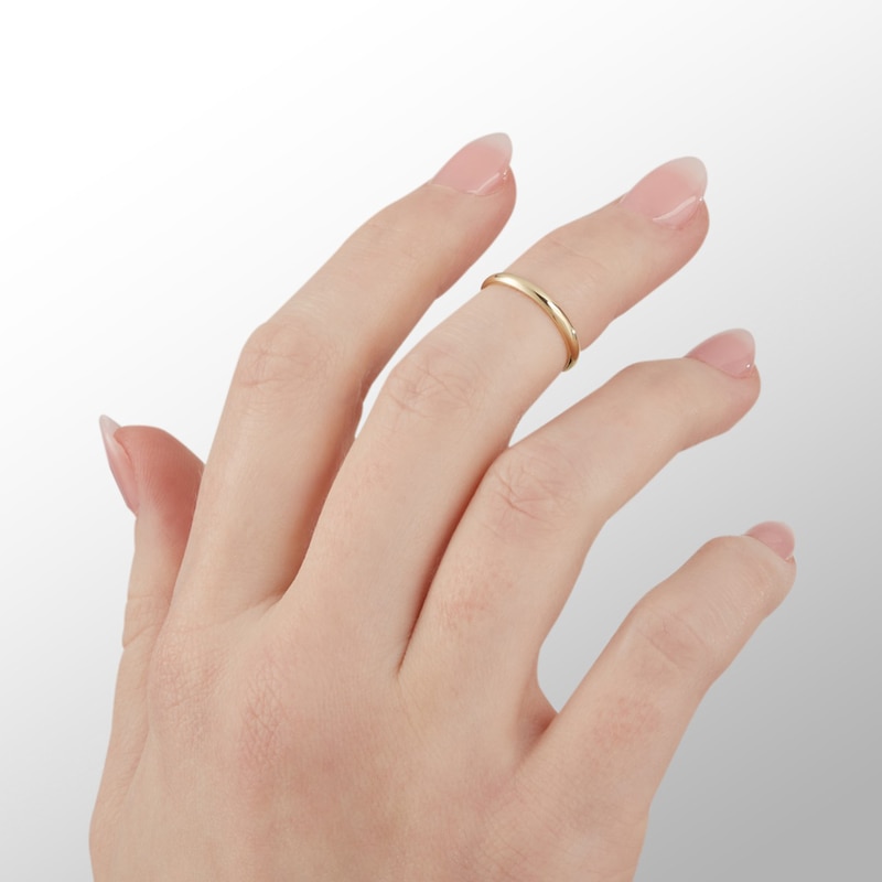 Main Image 2 of 2mm Polished Band in 10K Gold - Size 4