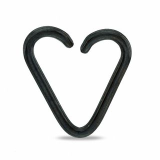 018 Gauge Open Heart Captive Bead Ring in Black IP Stainless Steel - 5/16"