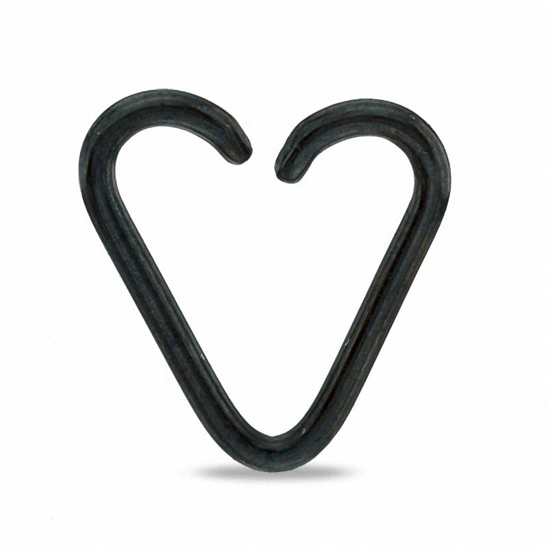 Main Image 1 of 018 Gauge Open Heart Captive Bead Ring in Black IP Stainless Steel - 5/16"
