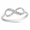 Cubic Zirconia Infinity Ring in 10K White Gold - Size 6