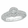 1/8 CT. T.W. Diamond Vintage-Style Frame Ring in Sterling Silver - Size 7