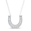 Thumbnail Image 1 of Cubic Zirconia Horseshoe Necklace in Sterling Silver