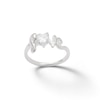 5mm Heart-Shaped Cubic Zirconia "love" Ring in Sterling Silver - Size 7