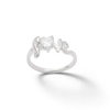 Thumbnail Image 1 of 5mm Heart-Shaped Cubic Zirconia &quot;love&quot; Ring in Sterling Silver - Size 7