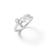 5mm Heart-Shaped Cubic Zirconia "love" Ring in Sterling Silver - Size 7