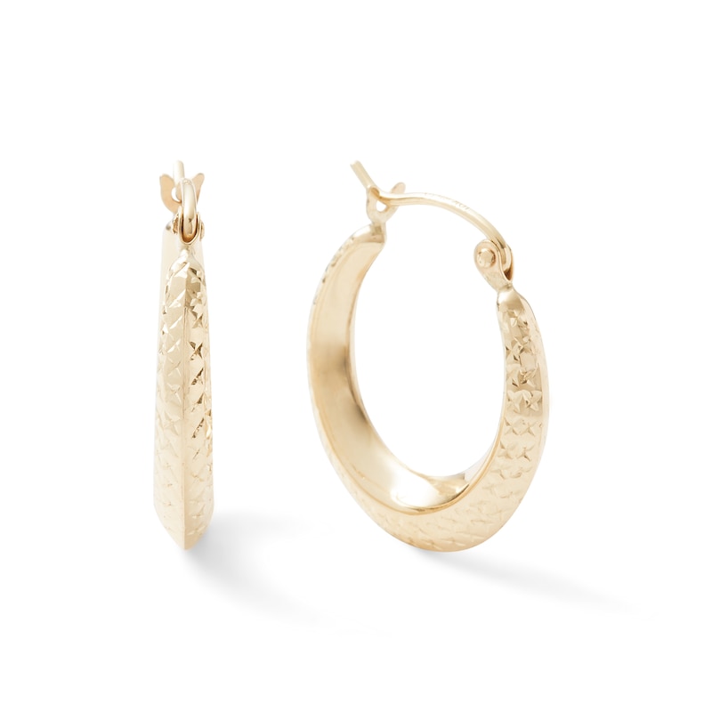 Diamond-Cut Hoop Earrings in 10K Gold