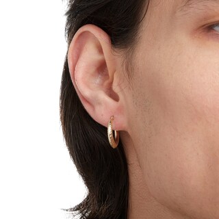 Diamond-Cut Hoop Earrings in 10K Gold
