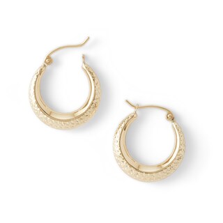 Diamond-Cut Hoop Earrings in 10K Gold