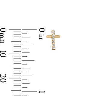 Child's Cubic Zirconia Cross Stud Earrings set in 10K Gold