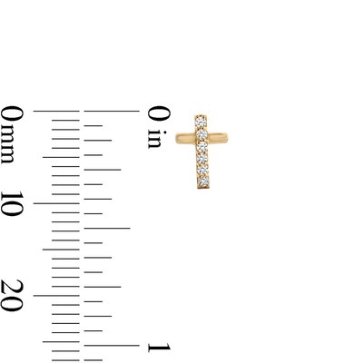 Child's Cubic Zirconia Cross Stud Earrings set in 10K Gold