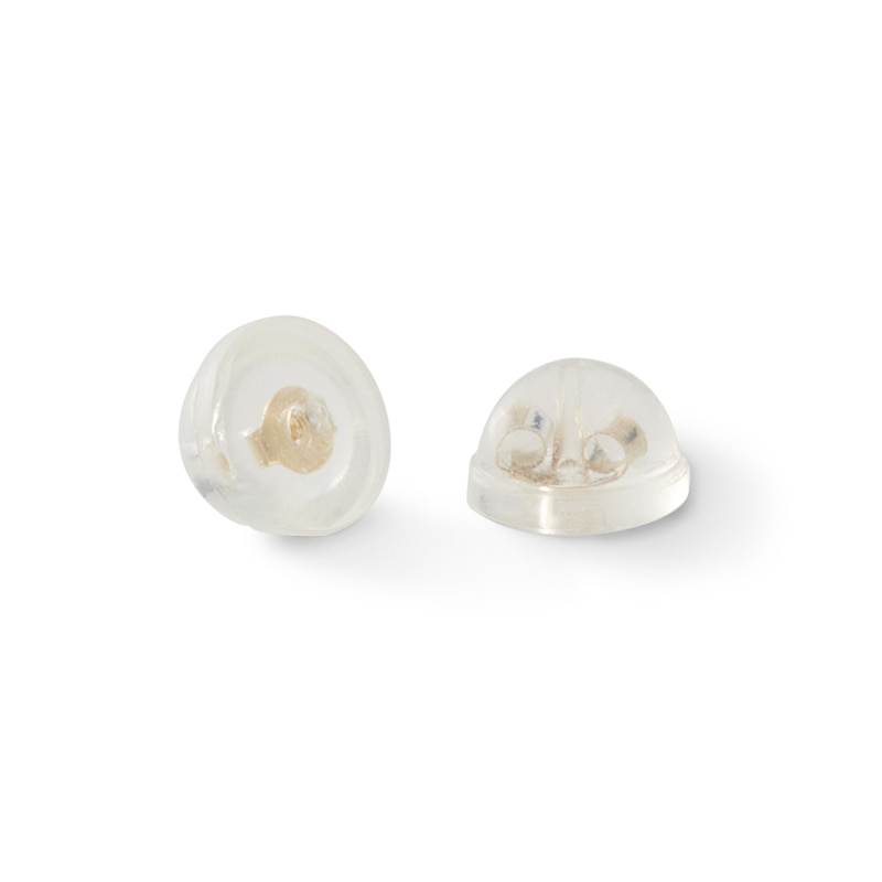 Main Image 4 of Cubic Zirconia Offset Double Heart Stud Earrings in 10K Gold