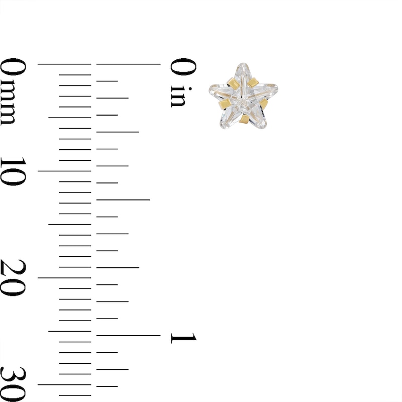 Main Image 3 of 6mm Star-Shaped Cubic Zirconia Stud Earrings in 10K Gold