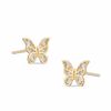 Child's Cubic Zirconia Butterfly Stud Earrings in 10K Gold