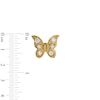 Thumbnail Image 1 of Cubic Zirconia Butterfly Stud Earrings in 10K Gold